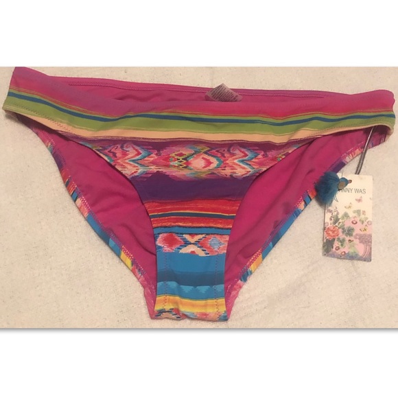 NEW Johnny Was Natalia Hipster Colorful Abstract Print Bikini Bottom Size LG 12 - Picture 10 of 16